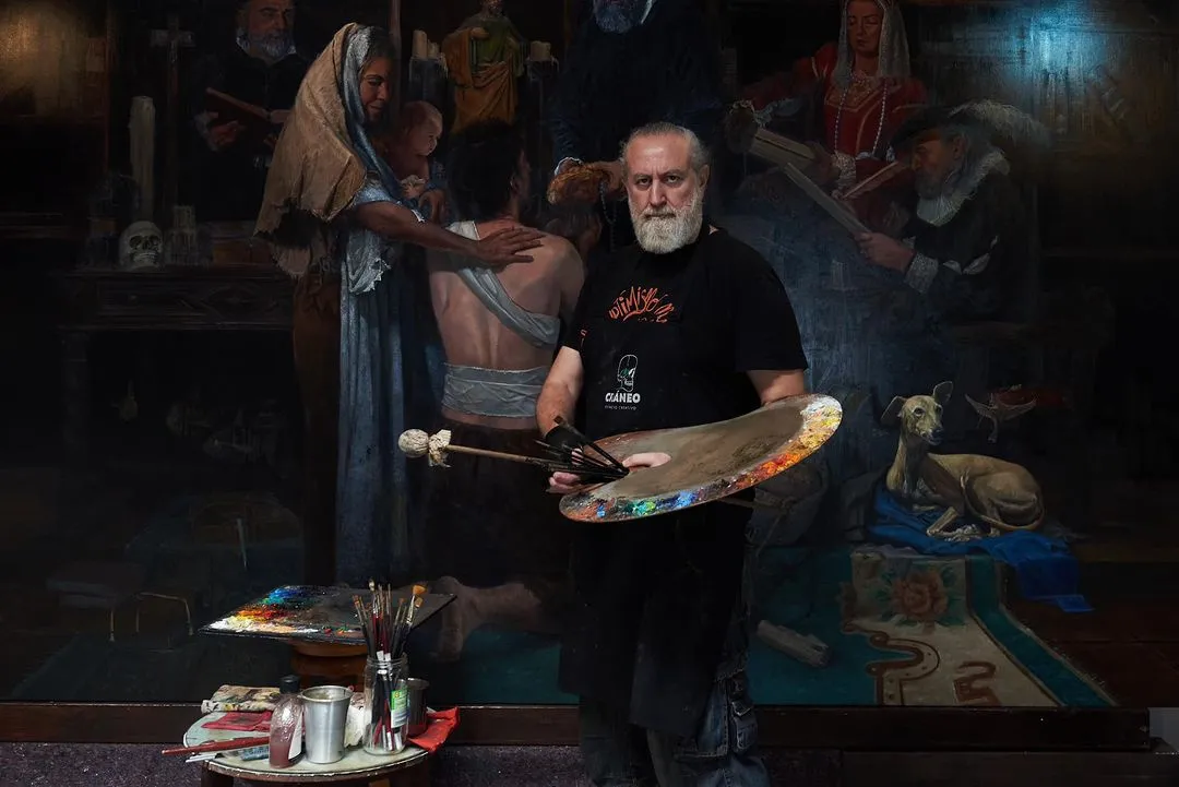 Retrato del pintor Manuel Luna en su estudio